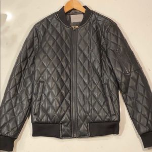 Zara men’s leather bomber jacket